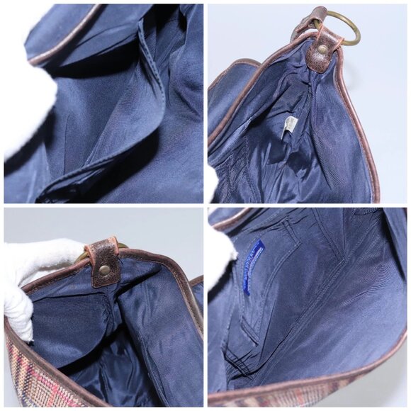 BURBERRY Nova Check Blue Label Shoulder Bag Canvas Beige Auth BD899 - Picture 16 of 16